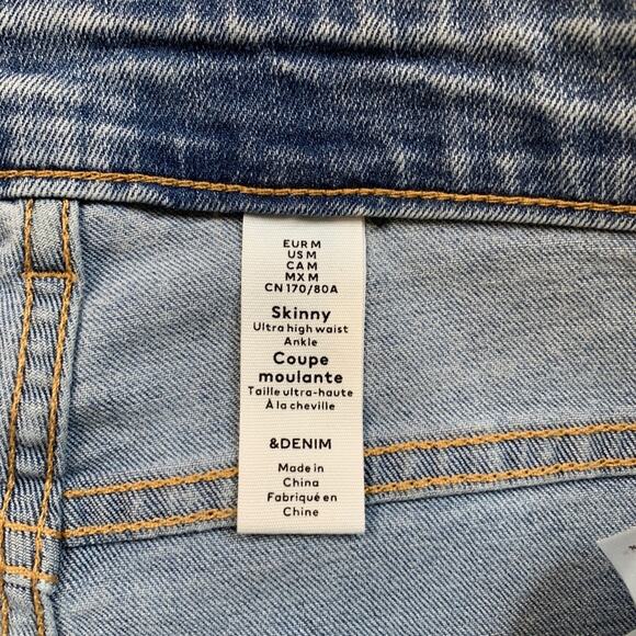 H&M Jeans Womens M Medium Light Wash Denim Skinny Ultra High Rise Ankle Stretch - Picture 4 of 11